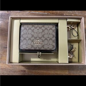 Coach Mini Wallet On A Chain In Signature Khaki Canvas